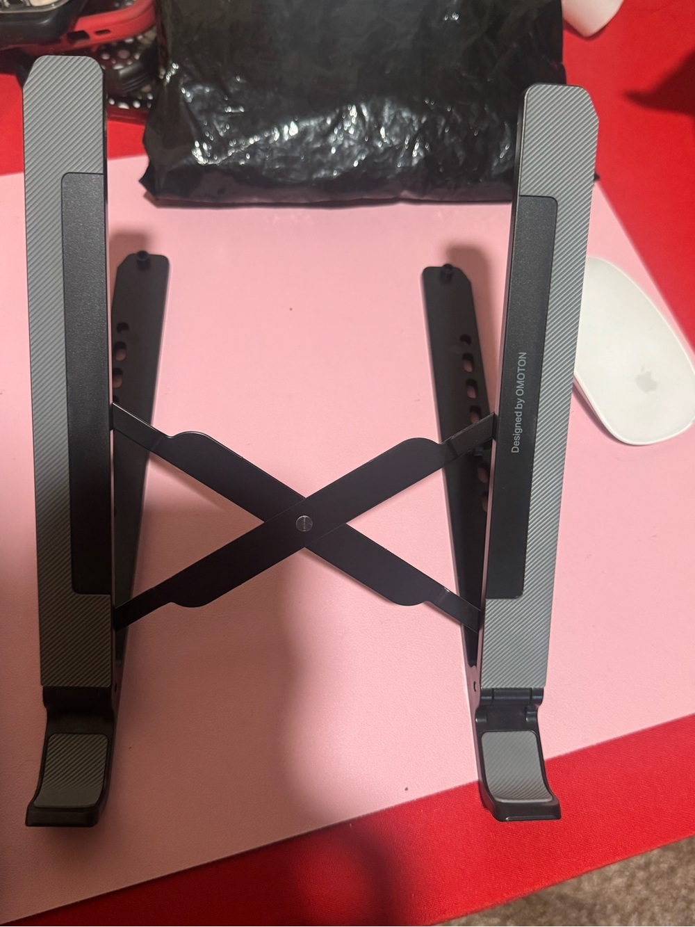 Adjustable Black Tablet & Laptop Stand - Portable Foldable Holder